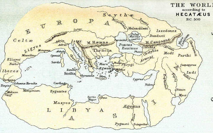 The world according to Hecataeus (500 BC)