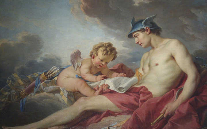 Mercury Giving Lessons to Cupid. Francois Boucher