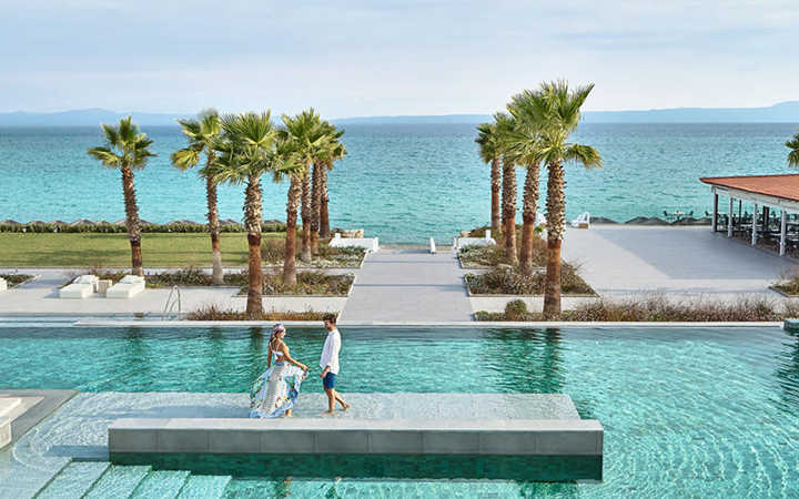 Sea View Beyond Teal Pool